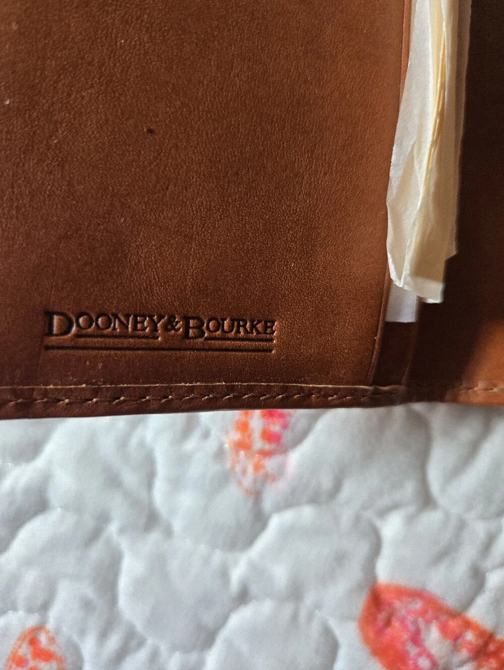 NWT Dooney & Bourke Signature Monogram Clutch Wallet Checkbook Cream Brown YV52
